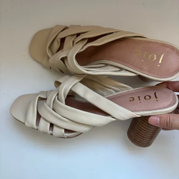 JOIE Stacked Heel Leather Sandals Sz 9