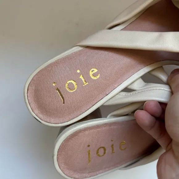 JOIE Stacked Heel Leather Sandals Sz 9