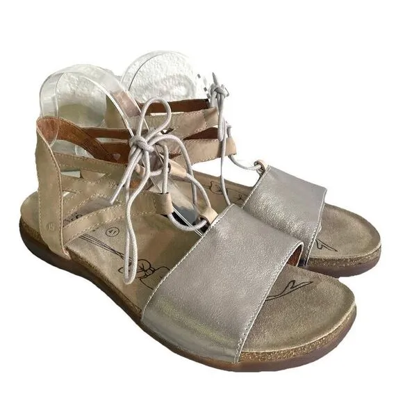 Josef Seibel Riley 06 Sandals Women's 9.5-10 41 Anthracite Metallic Gray Flats