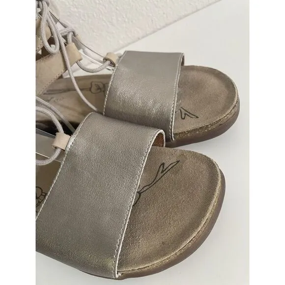 Josef Seibel Riley 06 Sandals Women's 9.5-10 41 Anthracite Metallic Gray Flats