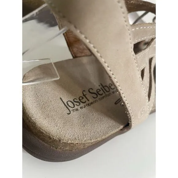Josef Seibel Riley 06 Sandals Women's 9.5-10 41 Anthracite Metallic Gray Flats