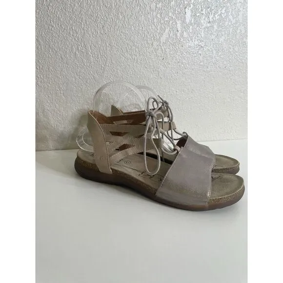 Josef Seibel Riley 06 Sandals Women's 9.5-10 41 Anthracite Metallic Gray Flats
