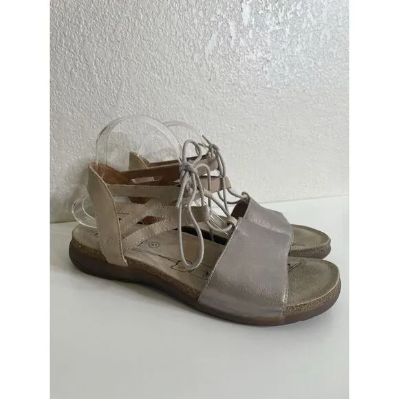 Josef Seibel Riley 06 Sandals Women's 9.5-10 41 Anthracite Metallic Gray Flats