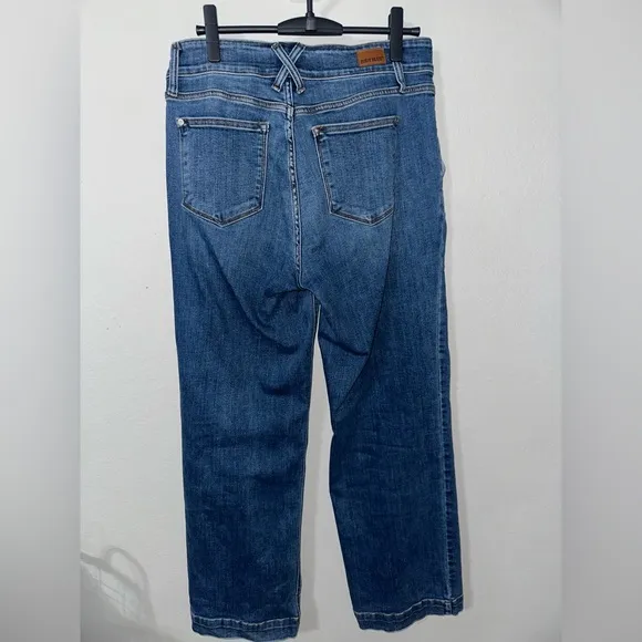 Judy Blue Clementine High Rise Double Button Wide LegJeans Sz 15/32