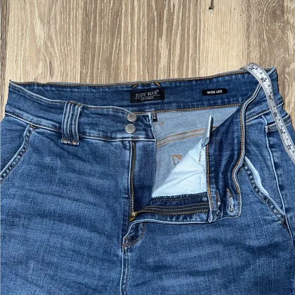 Judy Blue Clementine High Rise Double Button Wide LegJeans Sz 15/32