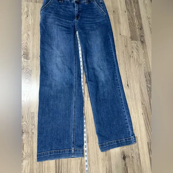 Judy Blue Clementine High Rise Double Button Wide LegJeans Sz 15/32