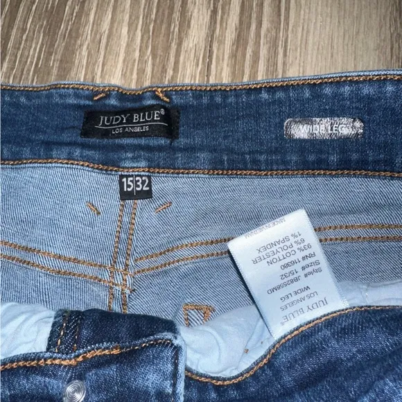 Judy Blue Clementine High Rise Double Button Wide LegJeans Sz 15/32