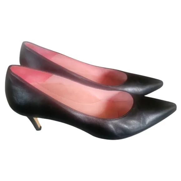 Julieta Barcelona Agnes Classic Black Leather Pumps Made In Spain Size 8