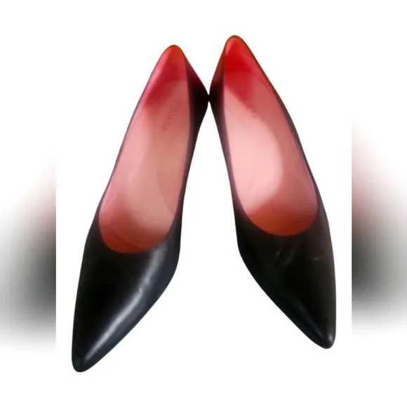Julieta Barcelona Agnes Classic Black Leather Pumps Made In Spain Size 8