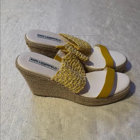 Karl Lagerfeld Yellow Women's Slide Sandals