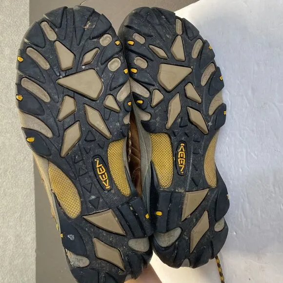 KEEN Arch Support Waterproof Leather Hiking Shoes Sneaker Men's Size 15 Brown