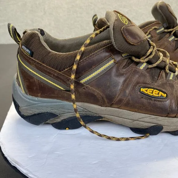KEEN Arch Support Waterproof Leather Hiking Shoes Sneaker Men's Size 15 Brown