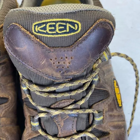 KEEN Arch Support Waterproof Leather Hiking Shoes Sneaker Men's Size 15 Brown