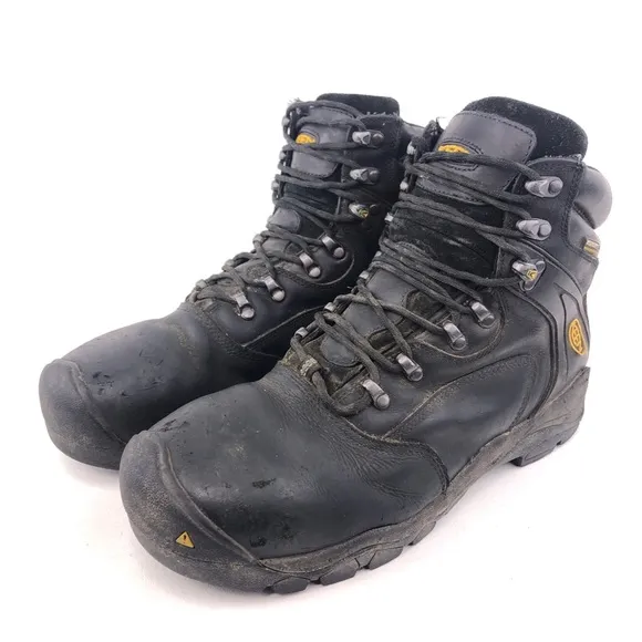 Keen Louisville 6&quot; Waterproof Black Leather Steel Toe Work Boots