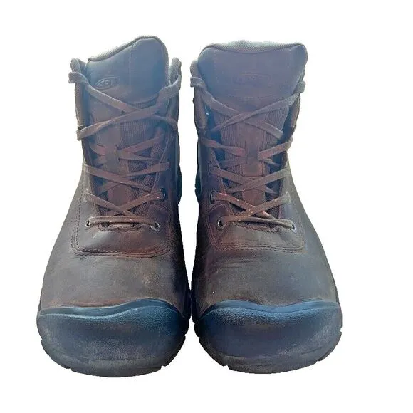 Keen Mid Waterproof Chukka Brown Leather Work Boots Men's 12 EU 46 Comfortable‎