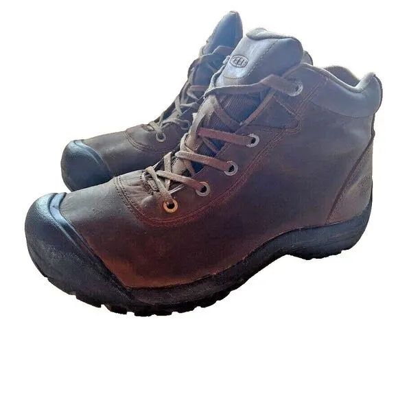 Keen Mid Waterproof Chukka Brown Leather Work Boots Men's 12 EU 46 Comfortable‎
