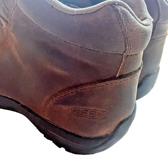 Keen Mid Waterproof Chukka Brown Leather Work Boots Men's 12 EU 46 Comfortable‎