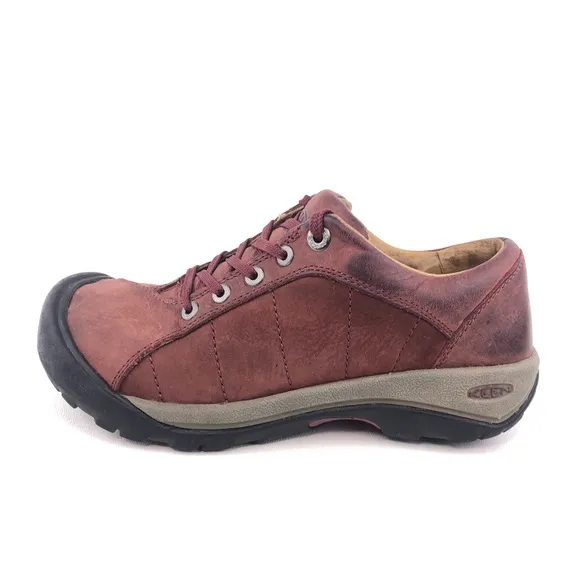 Keen Presidio Low Red Leather Hiking Shoes 7