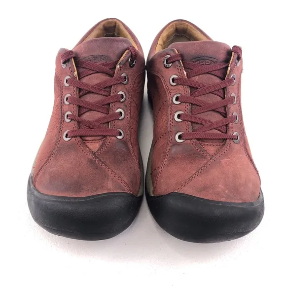 Keen Presidio Low Red Leather Hiking Shoes 7