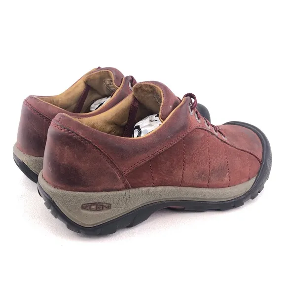 Keen Presidio Low Red Leather Hiking Shoes 7
