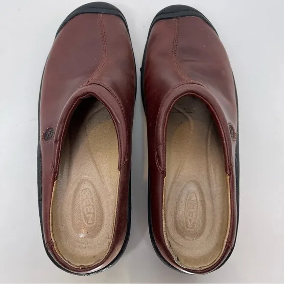 KEEN Women’s Leather Upper Maroon Mule Size 9.5M EU 40