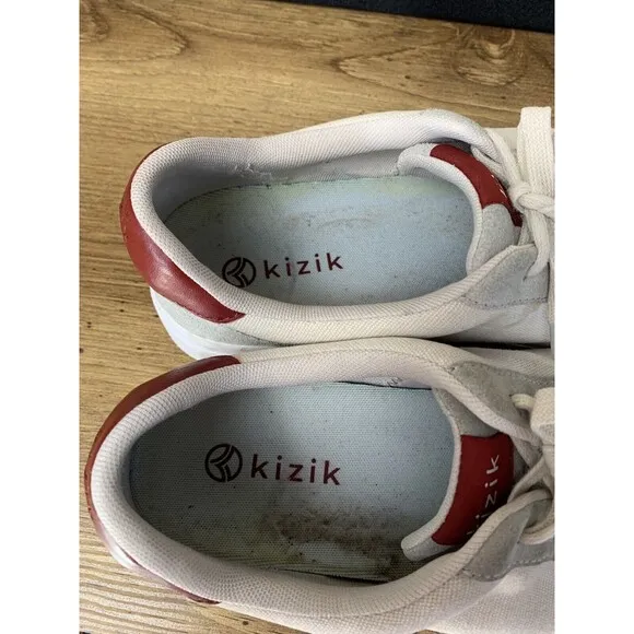 Kizik Prague Shoes Men 11.5 Woman 13 Wide Creme Brulee Canvas Handsfree READ