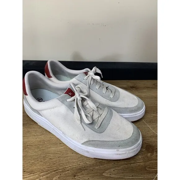 Kizik Prague Shoes Men 11.5 Woman 13 Wide Creme Brulee Canvas Handsfree READ