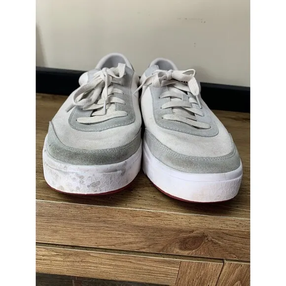 Kizik Prague Shoes Men 11.5 Woman 13 Wide Creme Brulee Canvas Handsfree READ