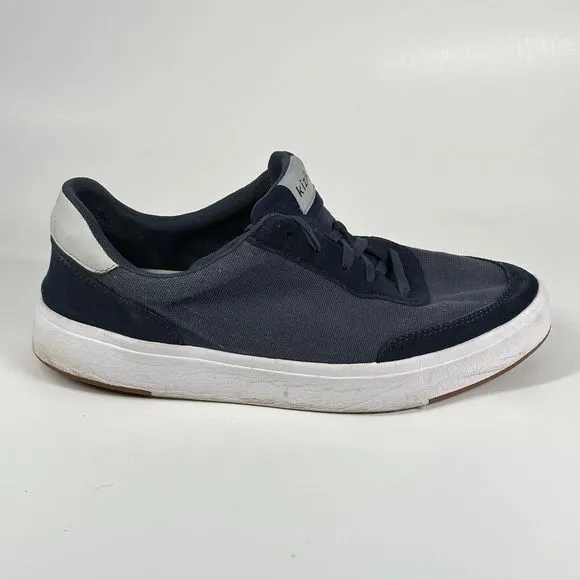 Kizik The Prague Navy Blue Canvas Suede Sneakers Shoes Mens 13 Wide W 14.5 Wide