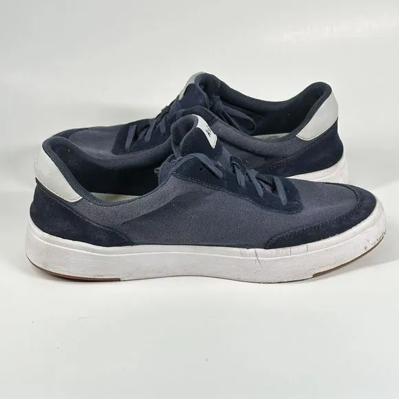 Kizik The Prague Navy Blue Canvas Suede Sneakers Shoes Mens 13 Wide W 14.5 Wide