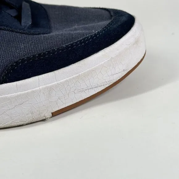 Kizik The Prague Navy Blue Canvas Suede Sneakers Shoes Mens 13 Wide W 14.5 Wide