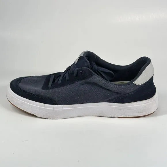 Kizik The Prague Navy Blue Canvas Suede Sneakers Shoes Mens 13 Wide W 14.5 Wide