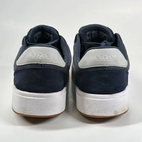 Kizik The Prague Navy Blue Canvas Suede Sneakers Shoes Mens 13 Wide W 14.5 Wide