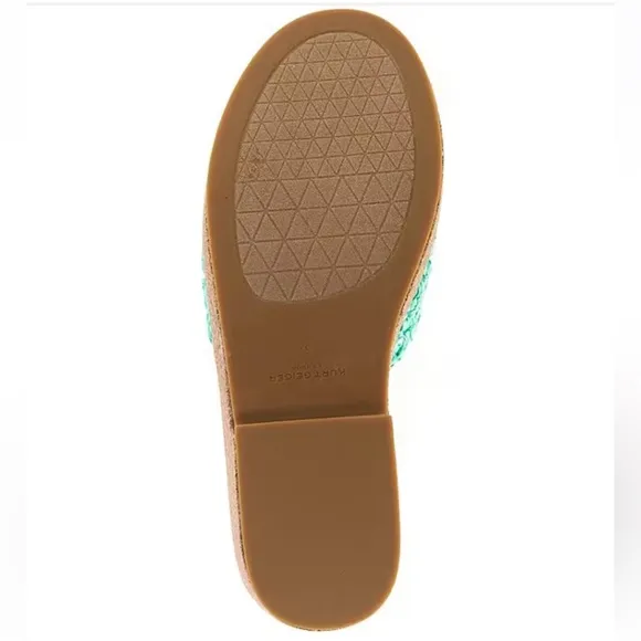 Kurt Geiger London Women’s 9.5 Eagle Green Crochet Cork Slide Sandals