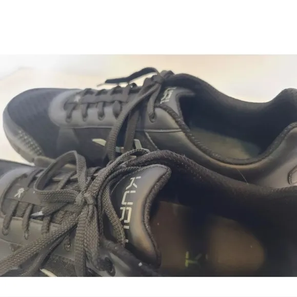 Kuru Mens Jet Black Charcoal Quantum Wide Athletic Shoes US 14