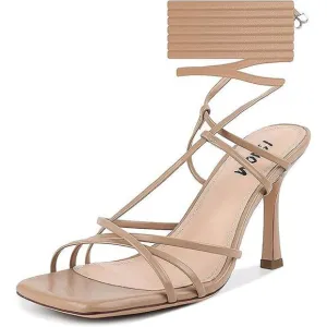 Lace Up Heels Sandals for Women, Square Toe, Open Toe Thong, Stiletto Heels Desi