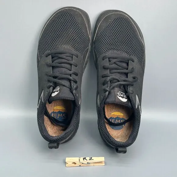 Lems Primal Zen Men's 9.5 Black Athletic Shoes Lace Up Low Top Running Sneakers