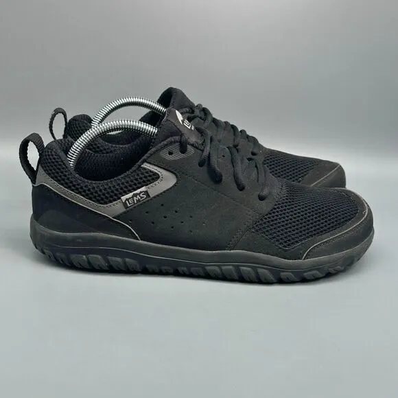 Lems Primal Zen Men's 9.5 Black Athletic Shoes Lace Up Low Top Running Sneakers