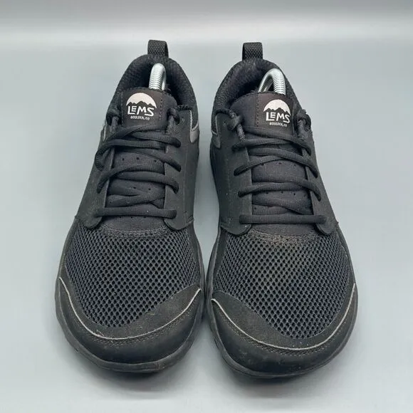 Lems Primal Zen Men's 9.5 Black Athletic Shoes Lace Up Low Top Running Sneakers