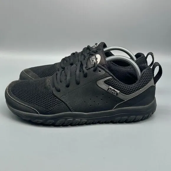 Lems Primal Zen Men's 9.5 Black Athletic Shoes Lace Up Low Top Running Sneakers