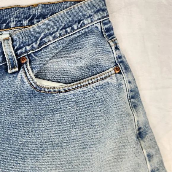 Levi's 505 Jean Shorts Mens Size 40 Blue Lightwash Cotton Relaxed Fit Dad USA