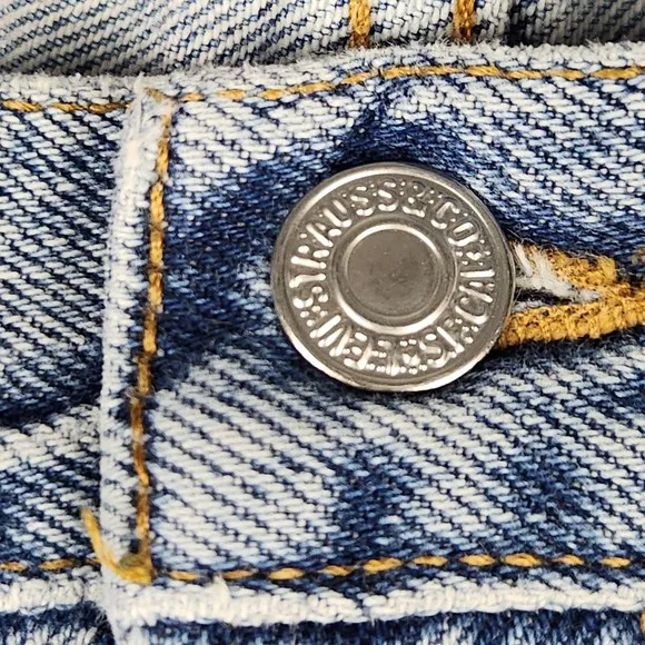 Levi's 505 Jean Shorts Mens Size 40 Blue Lightwash Cotton Relaxed Fit Dad USA