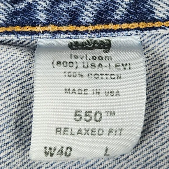 Levi's 505 Jean Shorts Mens Size 40 Blue Lightwash Cotton Relaxed Fit Dad USA