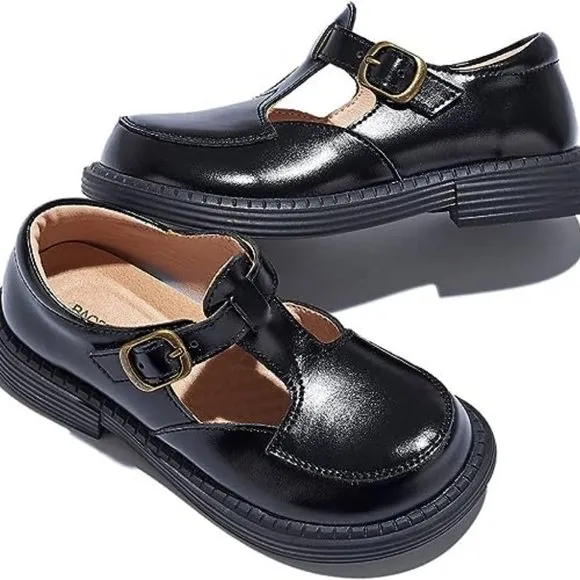 Little Girl Big Kid Mary Janes Shoes School Uniform Non Slip Leather