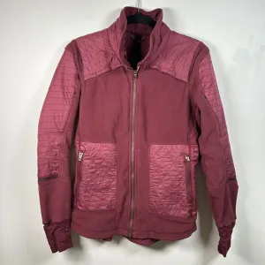Lululemon Fleecy Keen Jacket Wine Berry Red Women's Sz 8 Full Zip Outdoor