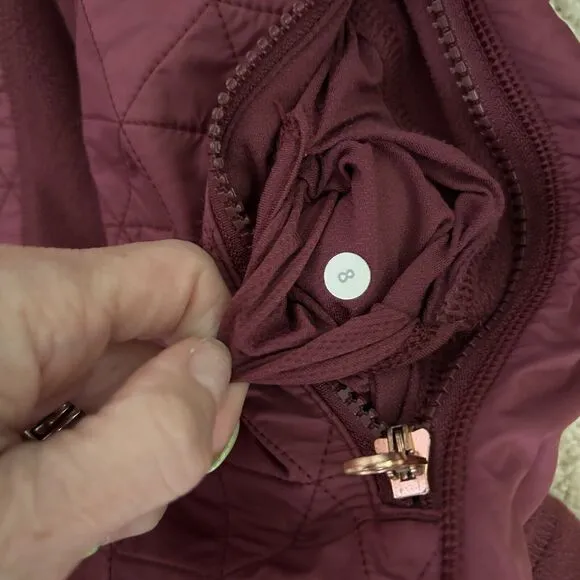 Lululemon Fleecy Keen Jacket Wine Berry Red Women's Sz 8 Full Zip Outdoor