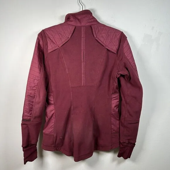 Lululemon Fleecy Keen Jacket Wine Berry Red Women's Sz 8 Full Zip Outdoor