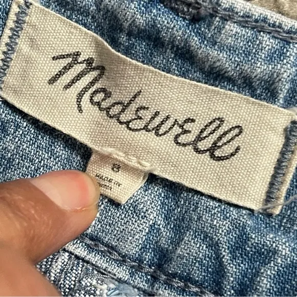 Madewell Pleated Wide Leg High Waisted Crop Jeans Size 8