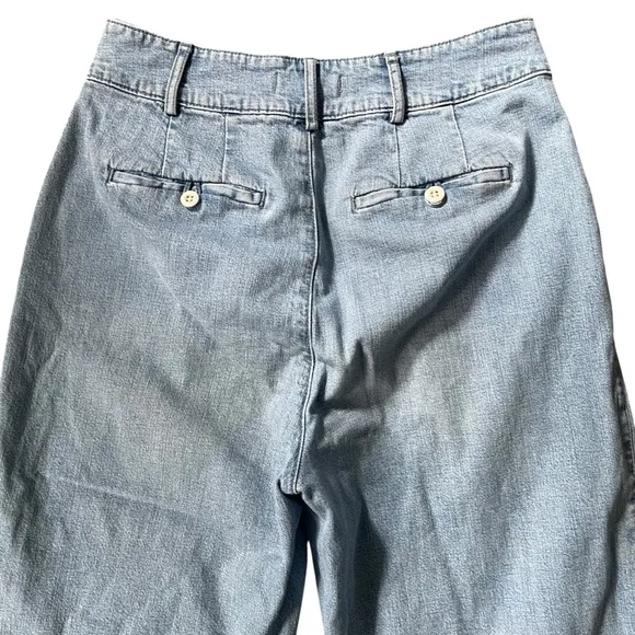 Madewell Pleated Wide Leg High Waisted Crop Jeans Size 8