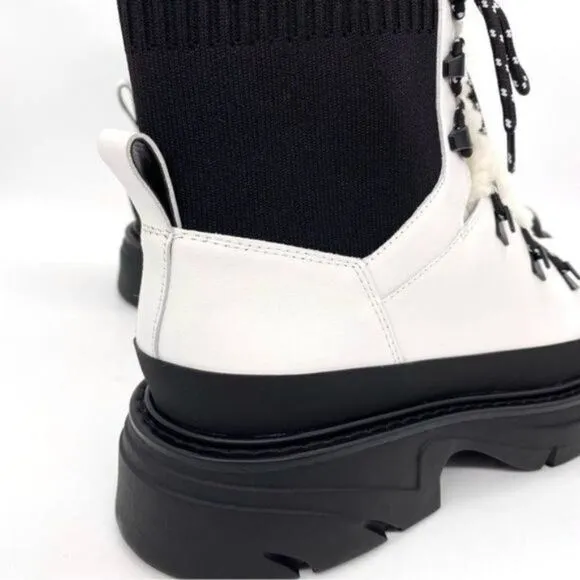 Marc Fisher Izuma Lugsole Leather Boots Size 9.5. New Winter White